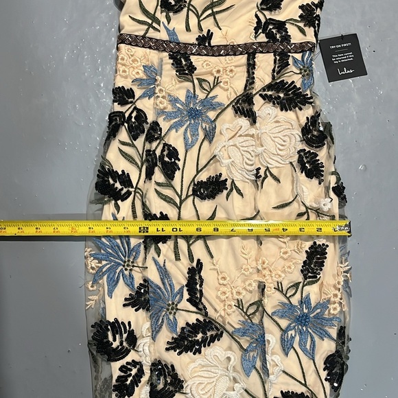 Lulus Show Stopper Cream Embroidered Sequin Bodycon Mini Dress - Picture 3 of 8